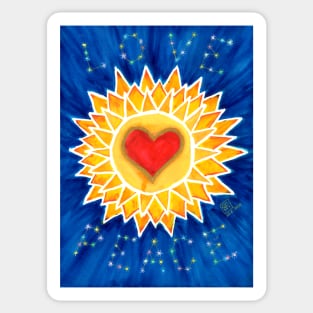 Heart in sun mandala Sticker